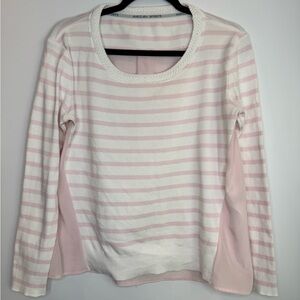 Marc Cain Pink White Striped mix media Women's Top